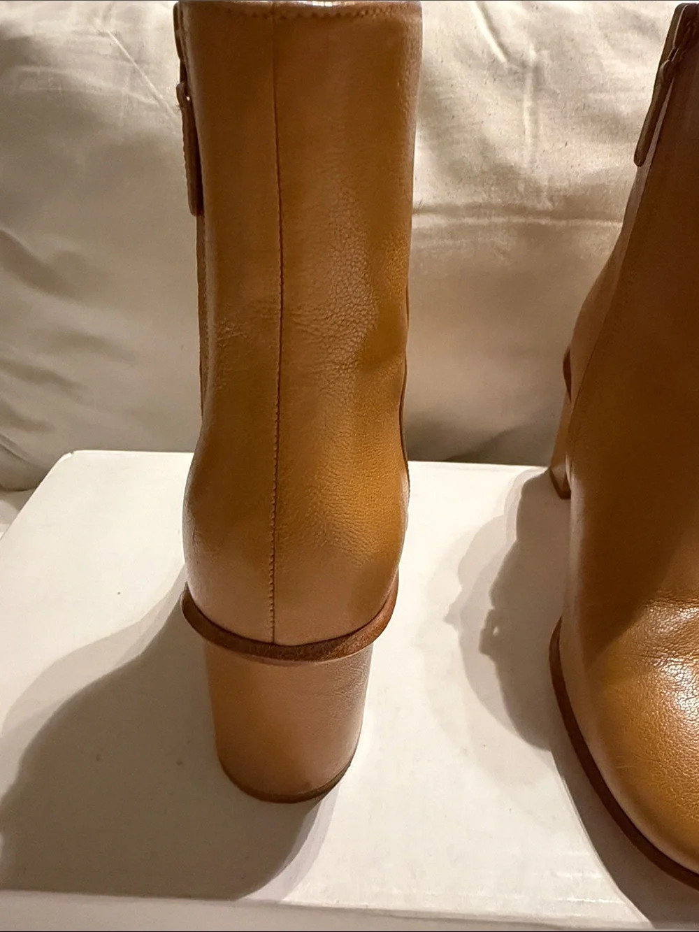 Tory Burch Cognac Leather Ankle Booties